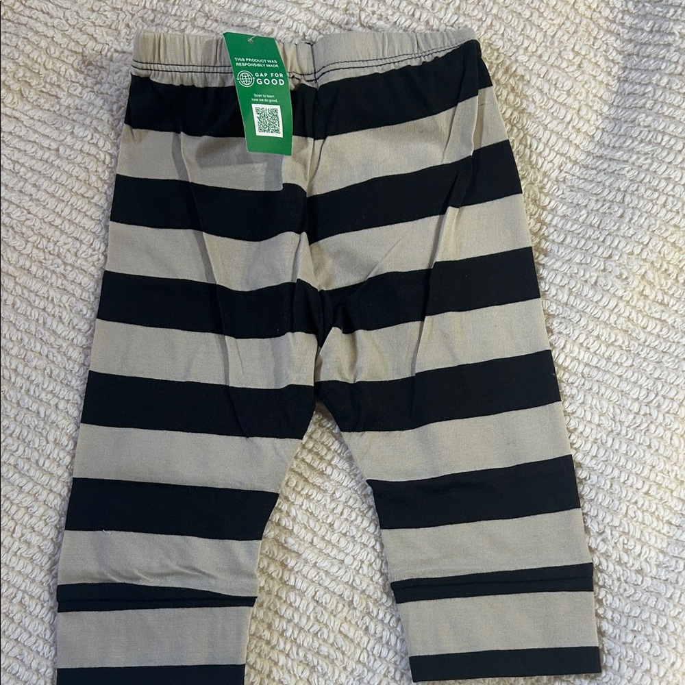 GAP Kids Black and Gray Striped Leggings